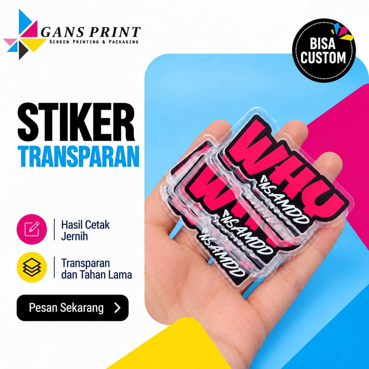 Stiker Transparan Label Produk